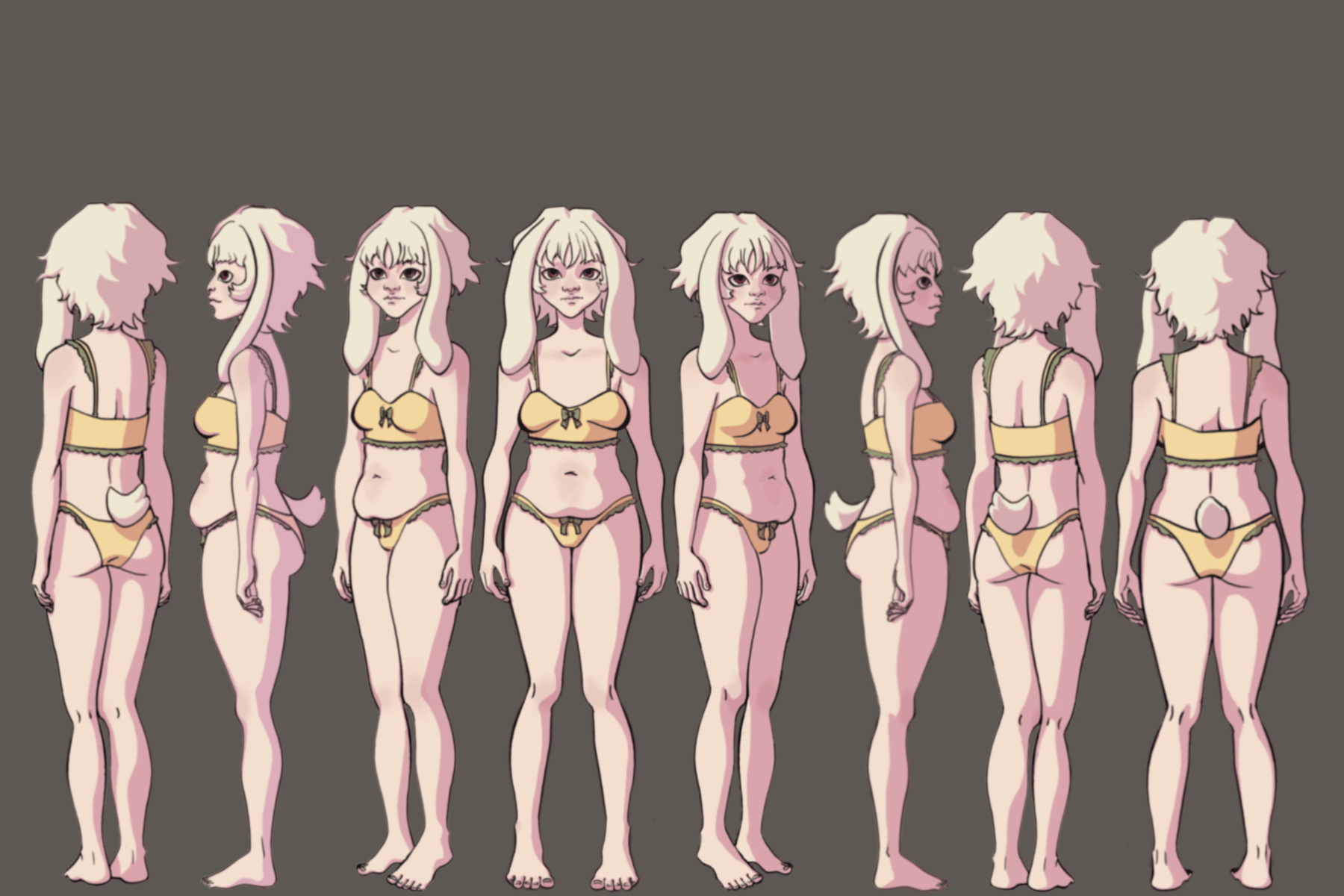 Kaguya fullbody turn frames